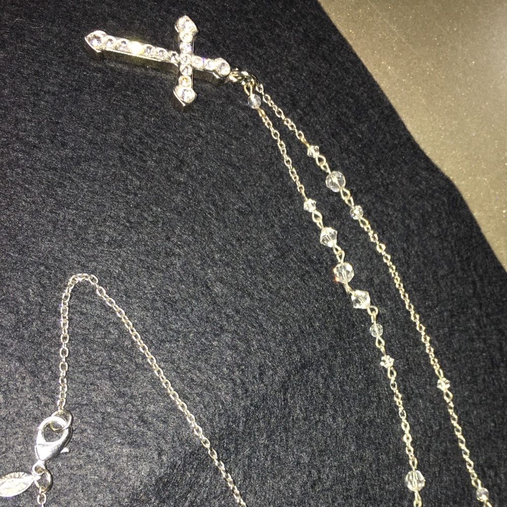 Vintage Tarina Tarantino Diamond Cross Necklace